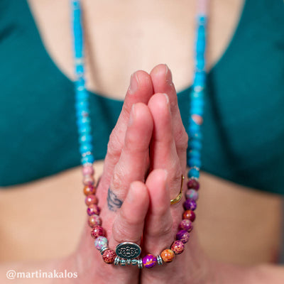 Buddha Stones Tibetan Purple Miano Real Bead Harmony Lotus Mala Mala Bracelet BS 1