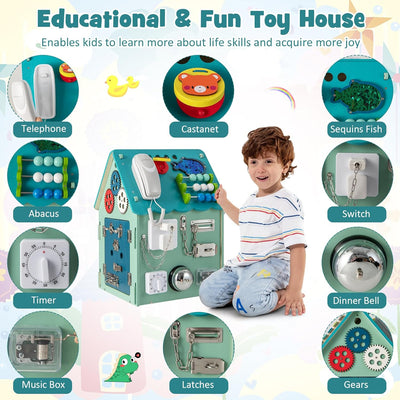 Fidtoy Multifunctional Busy Board House Montessori Toy