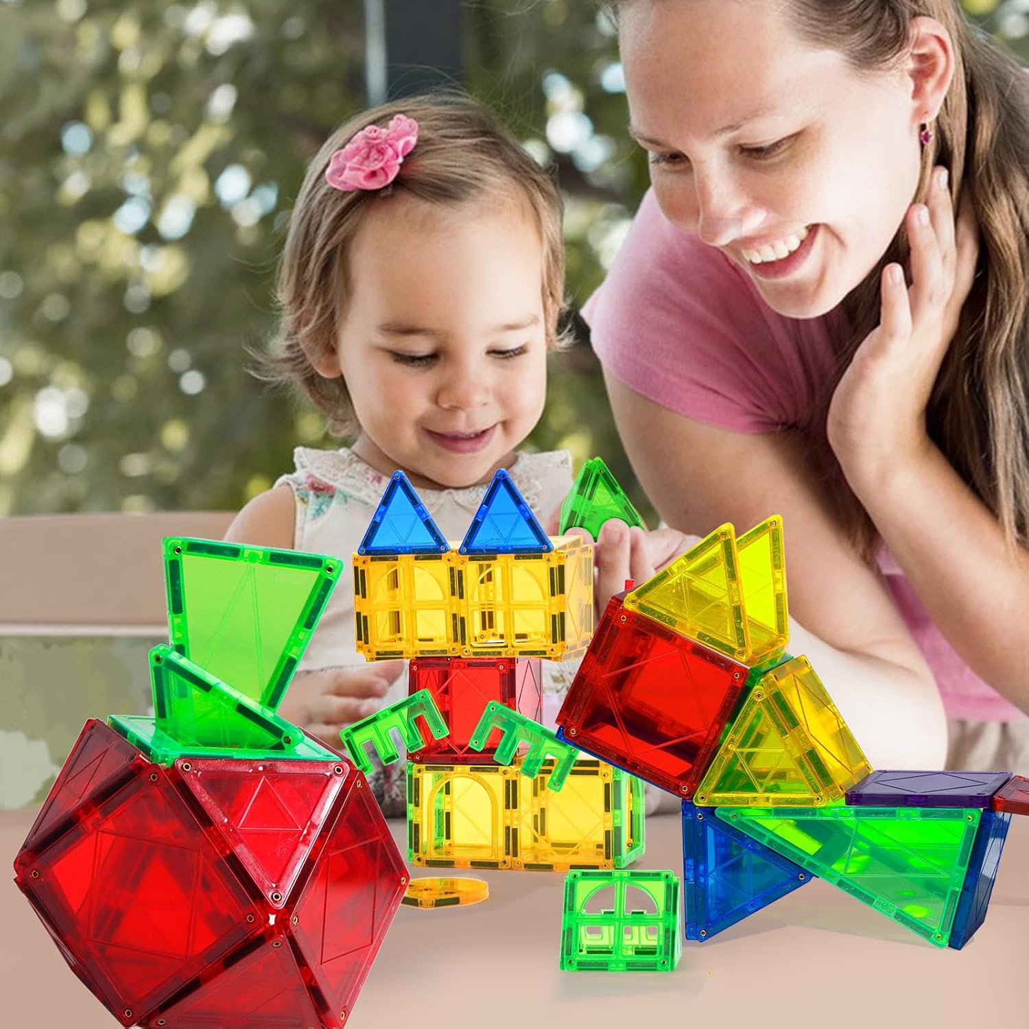 Fidtoy Magnetic Tiles Set de Inicio Juguete de Construcción de 32 Piezas