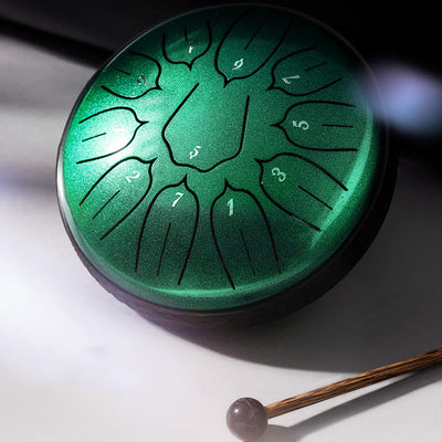 Buddha Stones Steel Tongue Drum Sound Healing Meditation Yoga Lotus Drum Kit 11 Note 6 Inch Tongue Drum BS 14