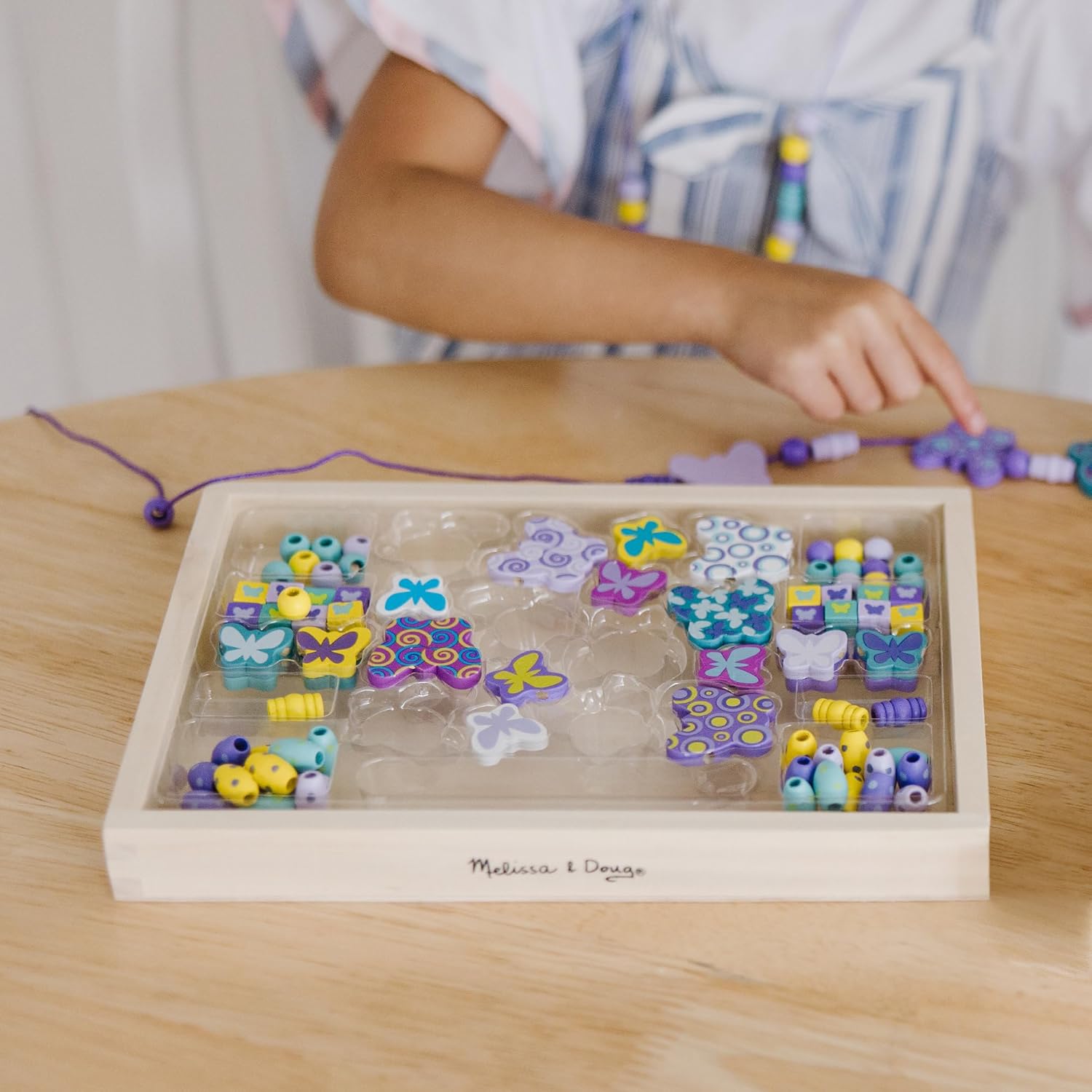 Set de Cuentas de Madera de Mariposa Fidtoy para la Fabricación de Joyas para Niños