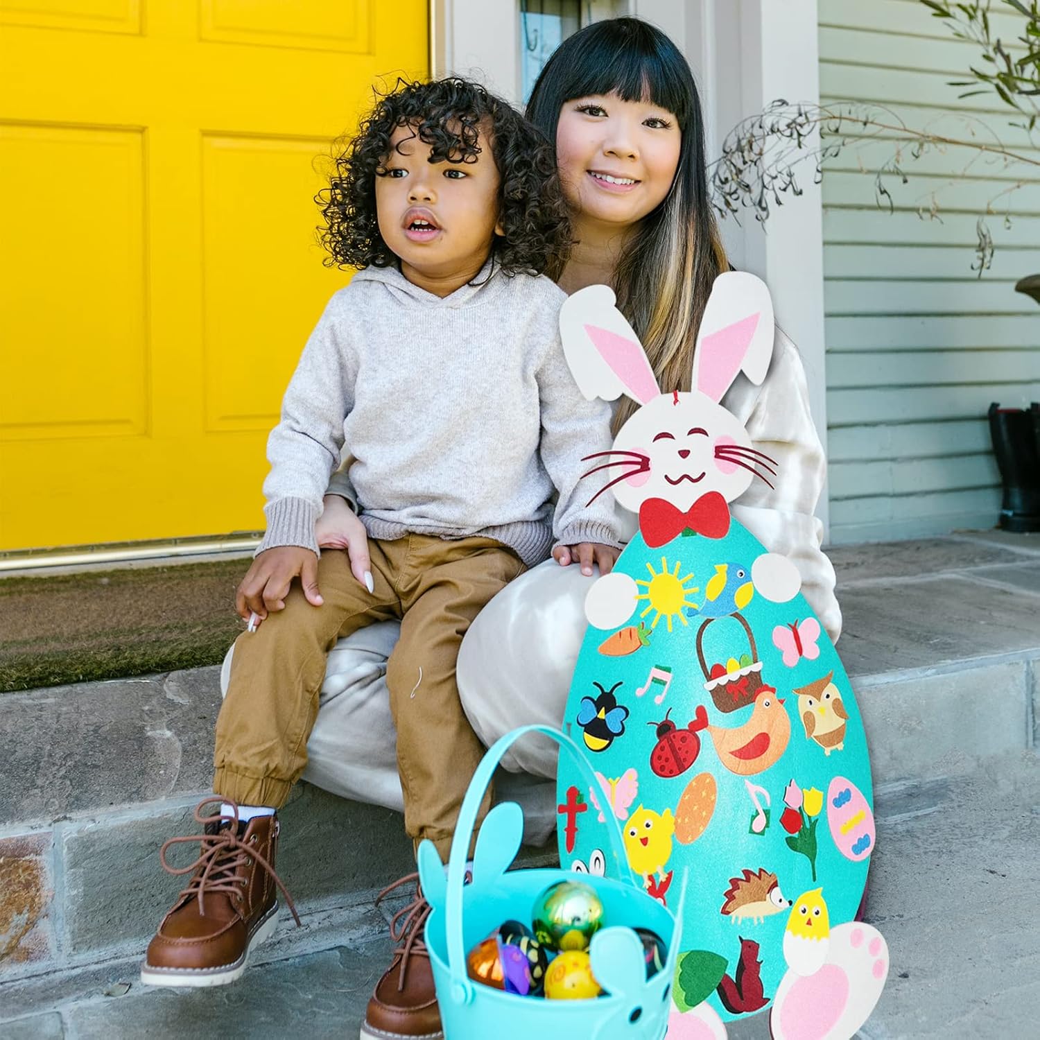 Fidtoy Conejo de Fieltro de Actividad para Pared para Niños de 1+ Decoración de Pascua