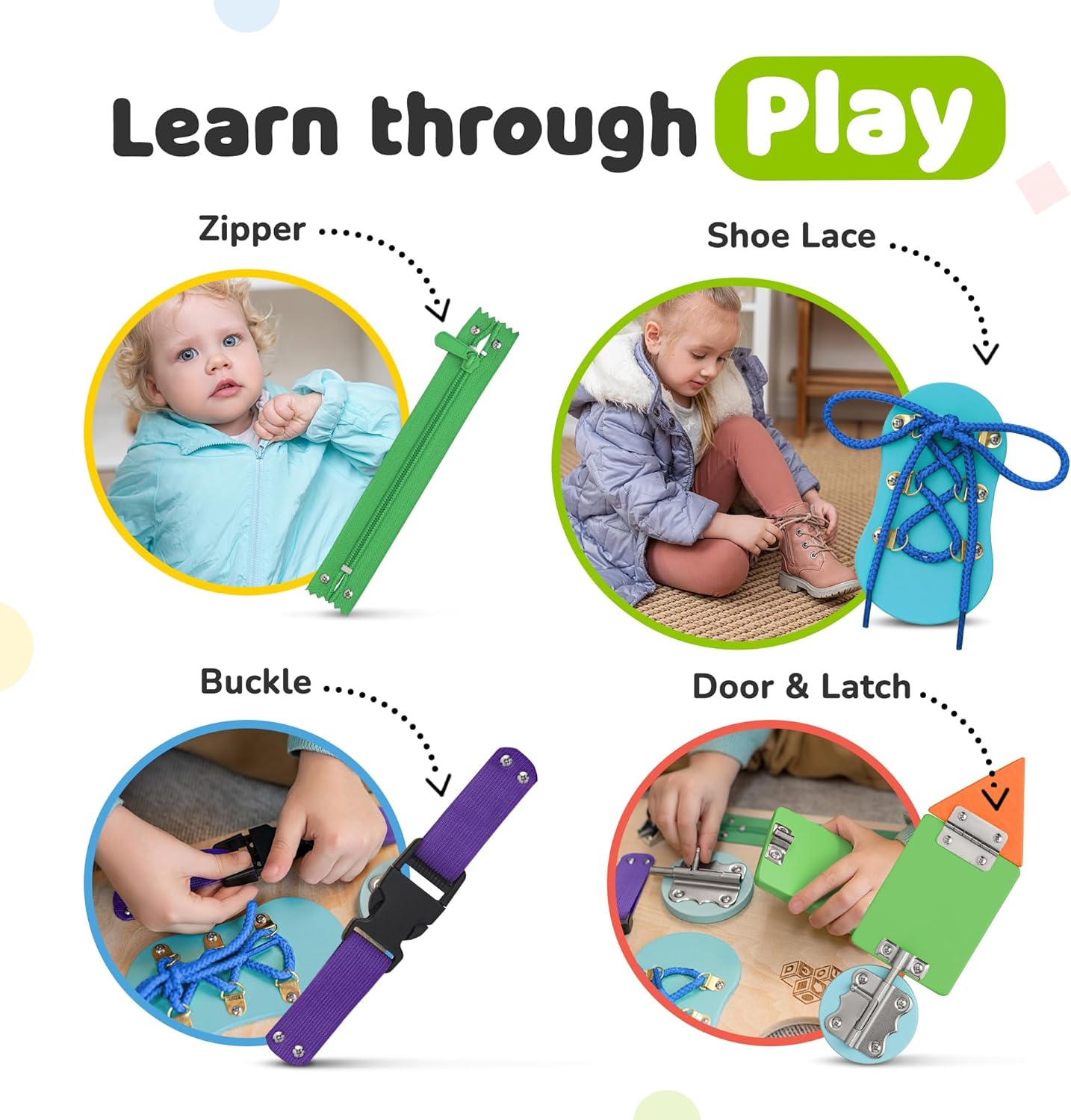 Fidtoy Montessori Learning Busy Board for Toddlers