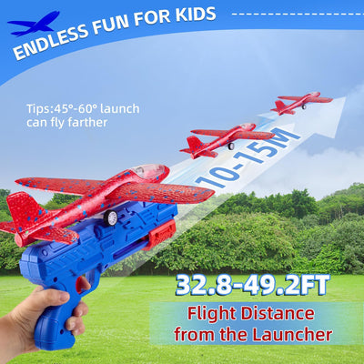 Ensemble de jouets lanceur d'avion en mousse Fidtoy pour enfants, jeu de planeur en extérieur