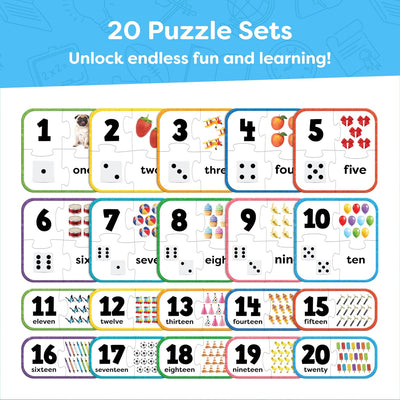 Set de rompecabezas Fidtoy de emparejar números, juguete educativo de matemáticas tempranas