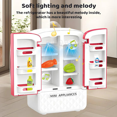 Fidtoy Mini Refrigerador de Juguete – Cocina de Juguete con Luz y Música para Niños de 3+ Años