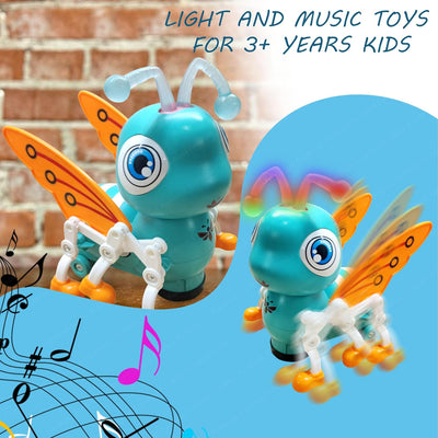Jouet musical Fidtoy en forme d'abeille avec lumières et rotation à 360°