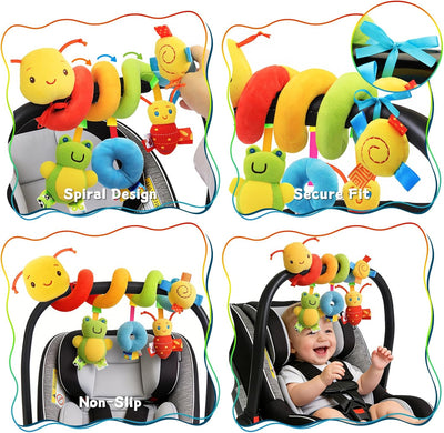 Fidtoy Baby Spiral Stroller Toy – Sensory Plush Hanging Activity for 0-12 Months
