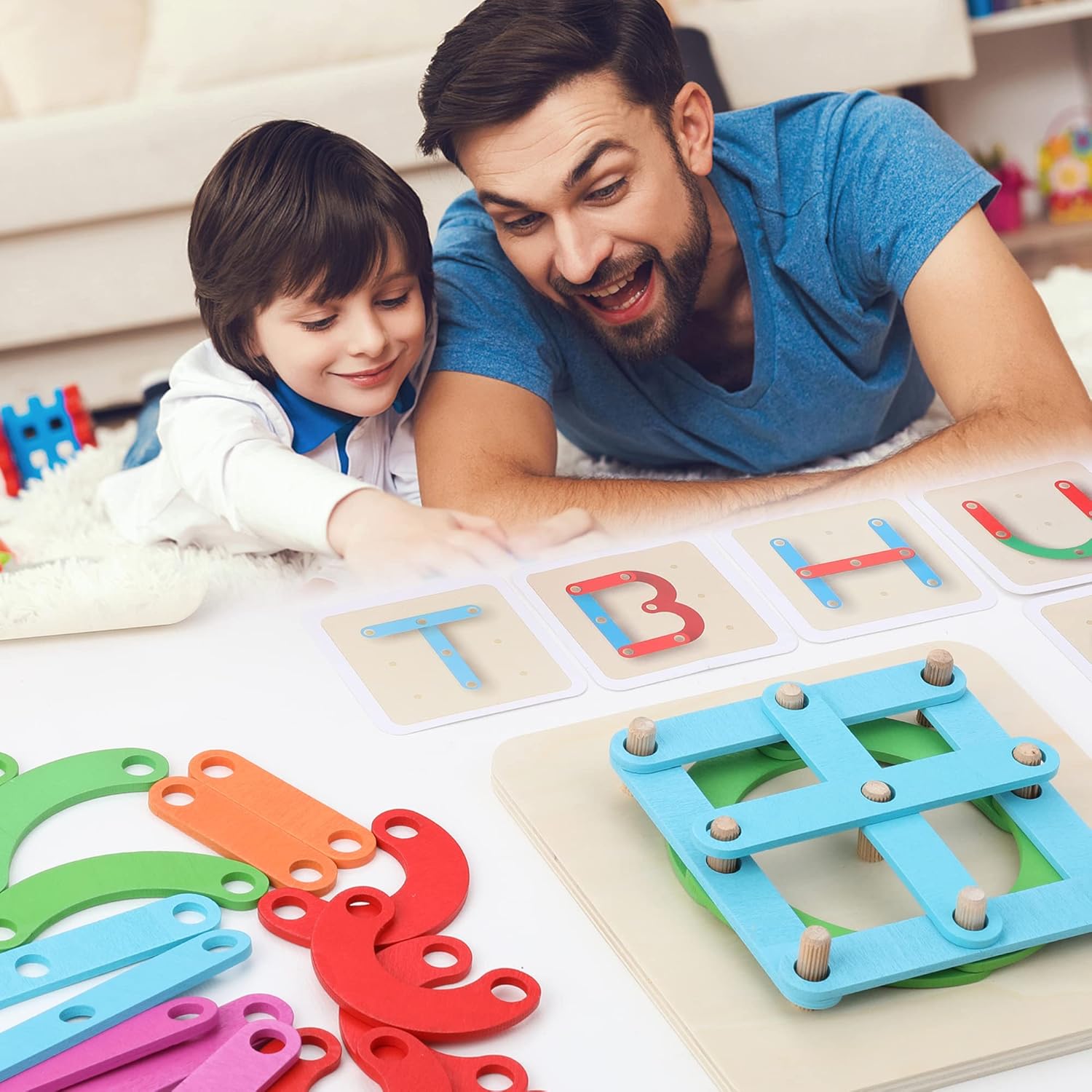 Fidtoy Numbers and Letters Jigsaw Puzzle Wooden Toy