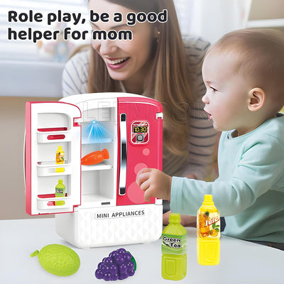 Fidtoy Mini Refrigerador de Juguete – Cocina de Juguete con Luz y Música para Niños de 3+ Años