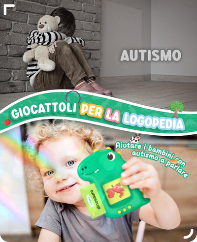 Fidtoy Talking Flash Cards for Toddlers – 224 Words, 112 Double-Sided Dinosaur Learning Cards, Voice Reader, Vocabulary Toy, and Speech Learning Gift