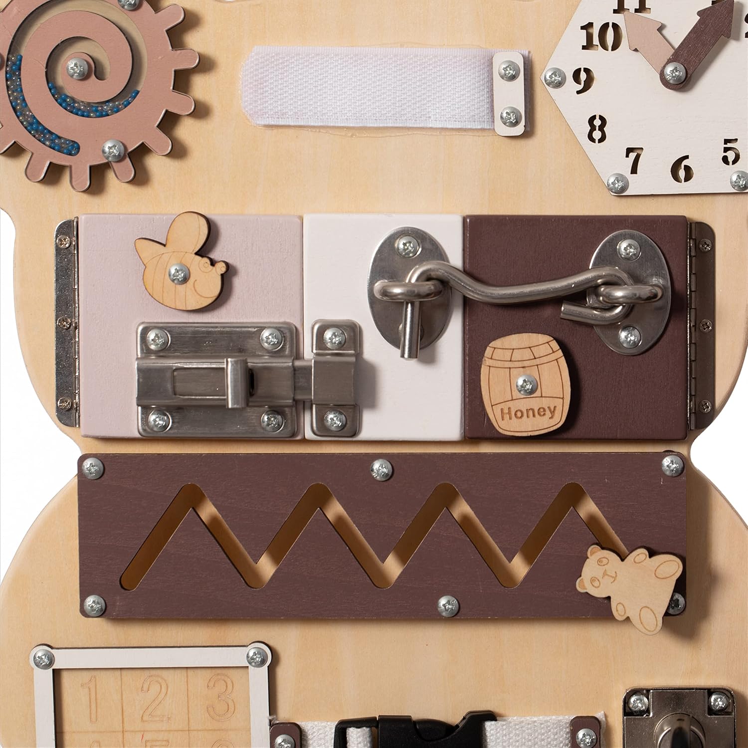Fidtoy Montessori Bear Busy Board Toddler Learning Toy