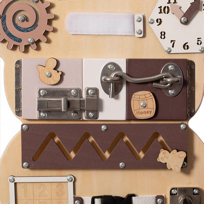 Fidtoy Montessori Bear Busy Board Toddler Learning Toy