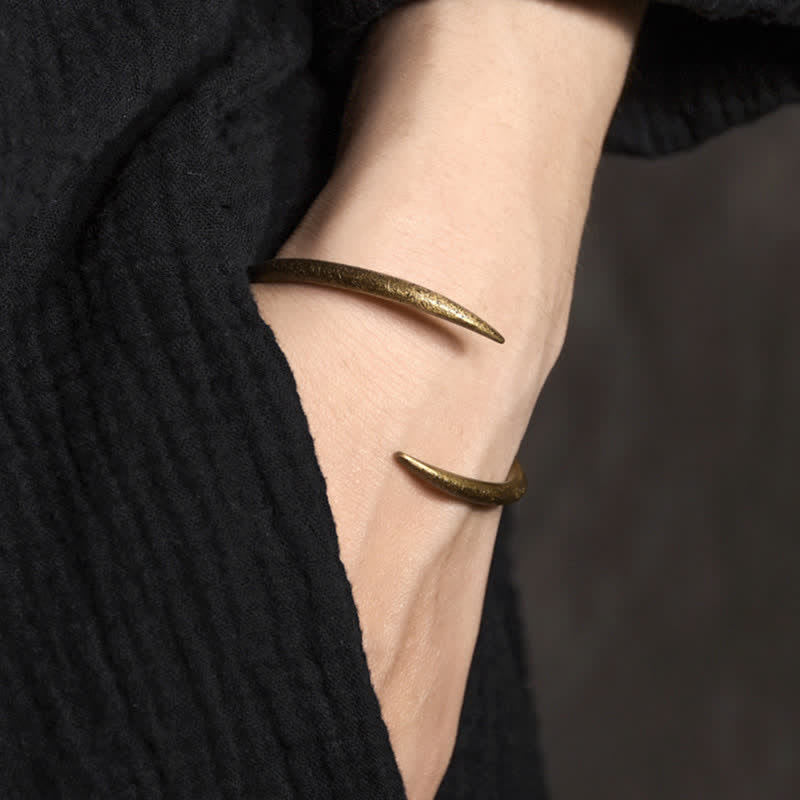 Buddha Stones Simple Design Copper Luck Adjustable Cuff Bracelet Bracelet Bangle BS 1