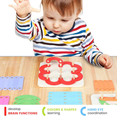 Fidtoy Numbers and Letters Jigsaw Puzzle Wooden Toy