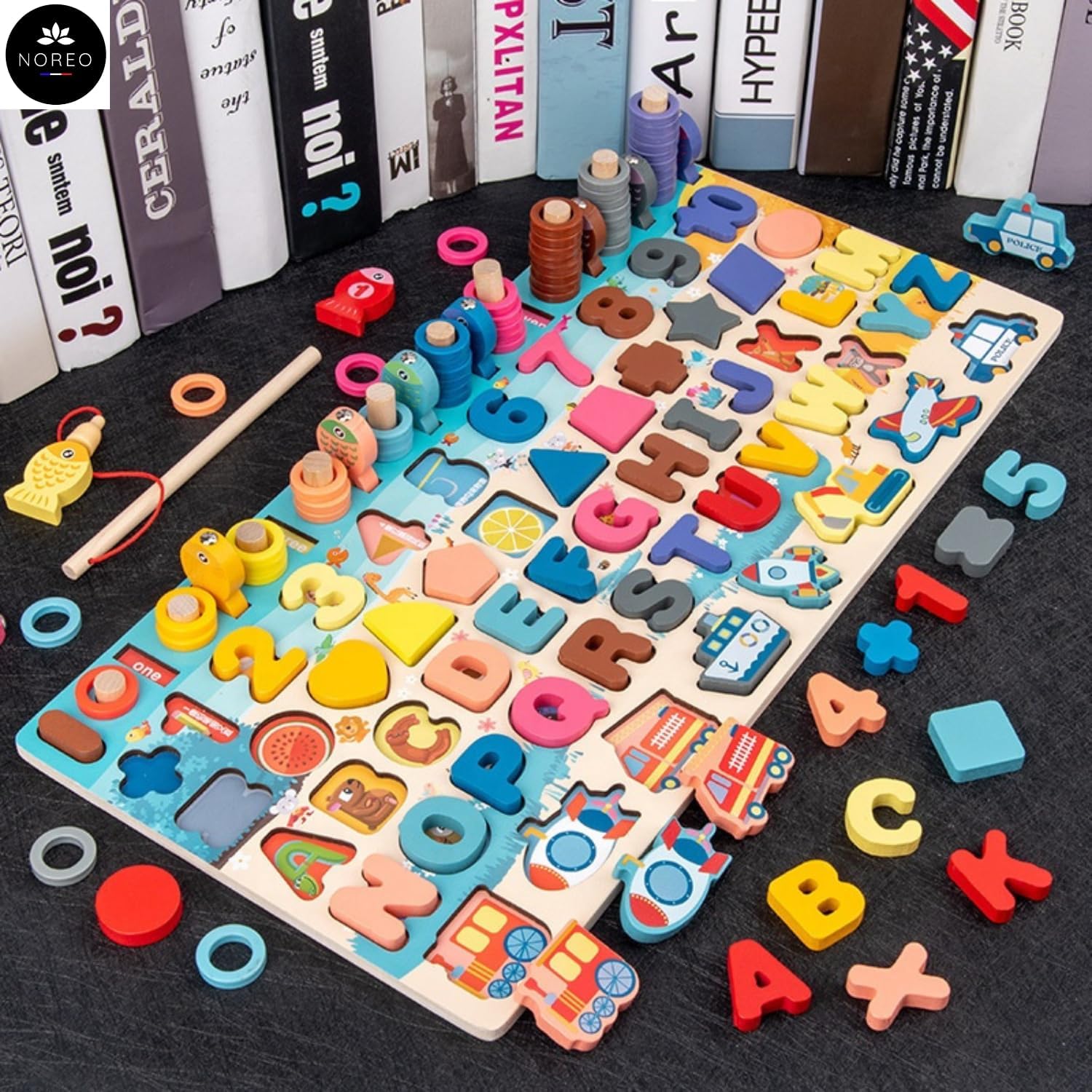 Fidtoy 7-in-1 Traffic Matching Board Montessori Learning Toy