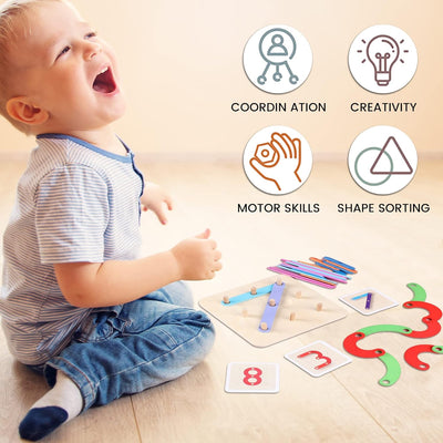 Fidtoy Numbers and Letters Jigsaw Puzzle Wooden Toy