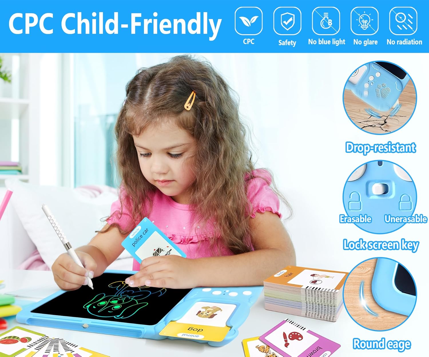 Tablette d'écriture parlante Fidtoy – Apprentissage interactif pour les tout-petits de 3 ans et plus