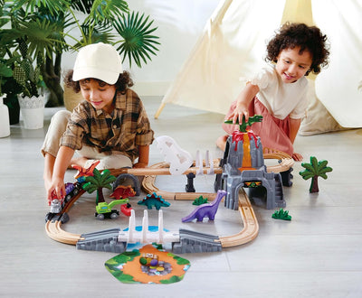 Fidtoy Dinosaur Railway Adventure Train Set Glow Track Toy