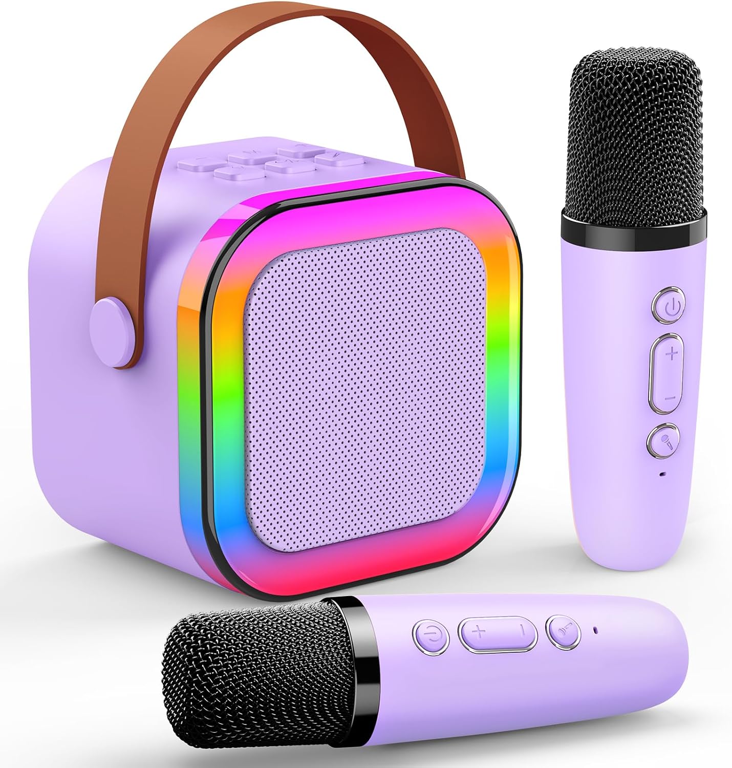 Fidtoy Kids Karaoke Machine with 2 Wireless Microphones Bluetooth Portable Speaker