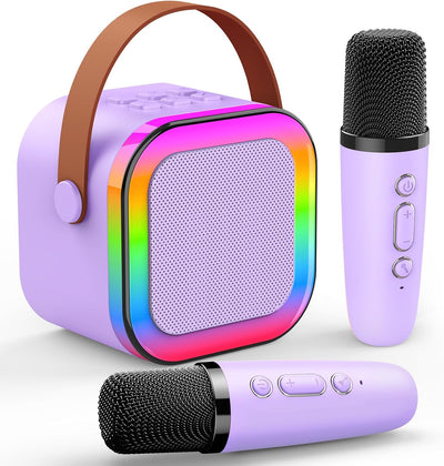 Fidtoy Kids Karaoke Machine with 2 Wireless Microphones Bluetooth Portable Speaker