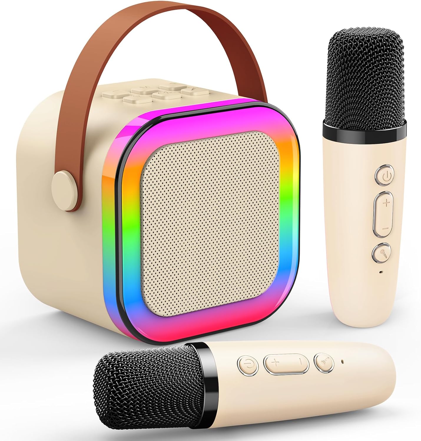 Fidtoy Kids Karaoke Machine with 2 Wireless Microphones Bluetooth Portable Speaker
