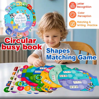 Livre d'activités Be2BeKidz pour l'apprentissage de l'alphabet pour les tout-petits 1-3 ans | Livre d'activités Montessori ABC pour enfants | Jouet éducatif de style Babybus pour l'apprentissage préscolaire et le développement de la motricité fine