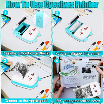Fidtoy Mini Portable Photo & Sticker Printer with Bluetooth