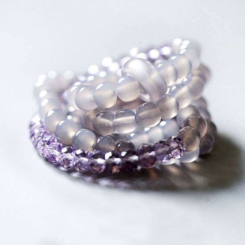 Buddha Stones Natural Amethyst Crystal Meditation Healing Bracelet Bracelet BS 17.5cm