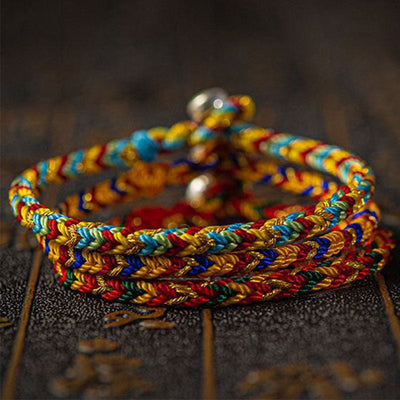 Buddha Stones "May you be good fortune and success" Lucky Multicolored Bracelet Bracelet BS 2