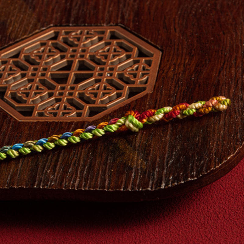 Buddha Stones "May you be blessed with peace and safety in all four seasons" Lucky Multicolored Bracelet Bracelet BS 7
