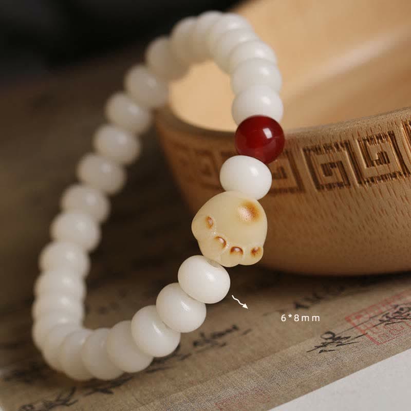 Buddha Stones Natural Bodhi Seed Lovely Paw Lucky Cat Bracelet Bracelet BS 1