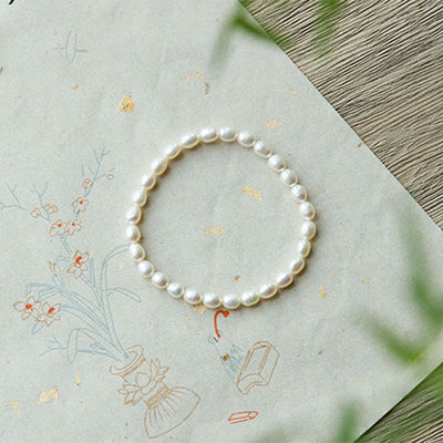 Buddha Stones Natural Pearl Healing Beaded Bracelet Bracelet BS 15