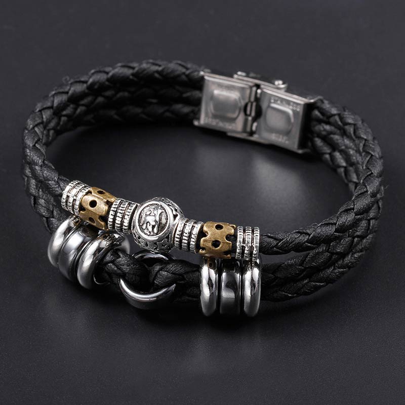 Buddha Stones 12 Constellations of the Zodiac Hematite Protection Bracelet Bracelet BS Taurus