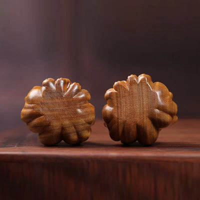 Buddha Stones Mini Nine-Tailed Fox Ivory Fruit Sandalwood Green Sandalwood Blessing Decoration Decorations BS 14