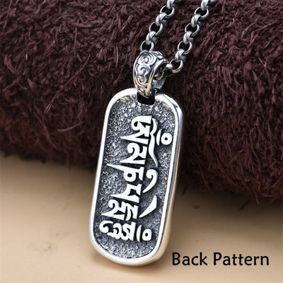 Foviel 925 Sterling Silver Zakiram Goddess of Wealth Om Mani Padme Hum Peace Necklace Pendant