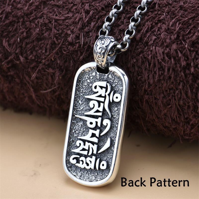 Foviel 925 Sterling Silber Zakiram Göttin des Reichtums Om Mani Padme Hum Friedenskette Anhänger