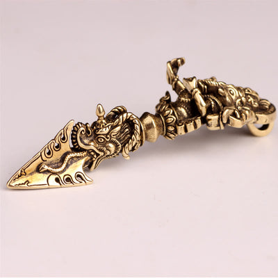 Buddha Stones Tibetan Ganesh Ganpati Elephant God of Wealth Dorje Vajra Spiritual Power Necklace Pendant Necklaces & Pendants BS 13