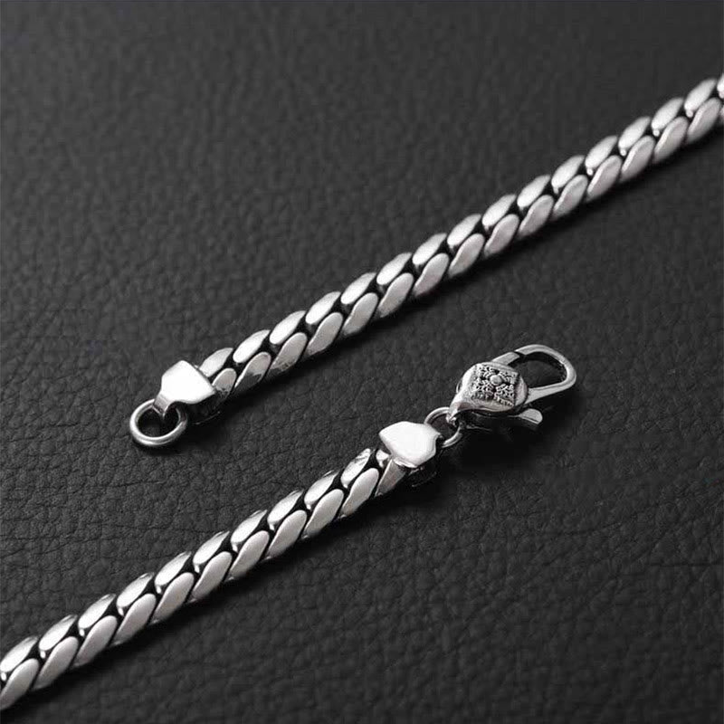 Buddha Stones Double Dorje Vajra Strength Punk Copper Chain Bracelet Necklace Bracelet BS 16