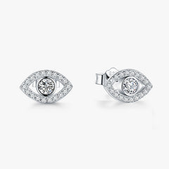 Foviel 925 Sterling Silver Evil Eye Symbol Protection Stud Earrings