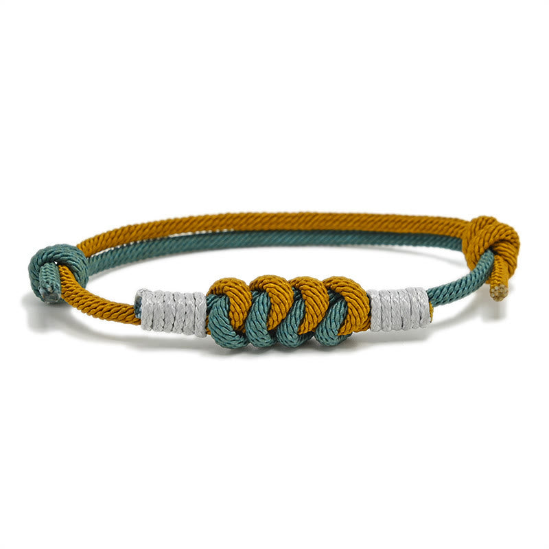 Buddha Stones Simple Design King Kong Knot Strength Braid String Bracelet Bracelet BS Green&Brown(Bracelet Size 15-25cm)