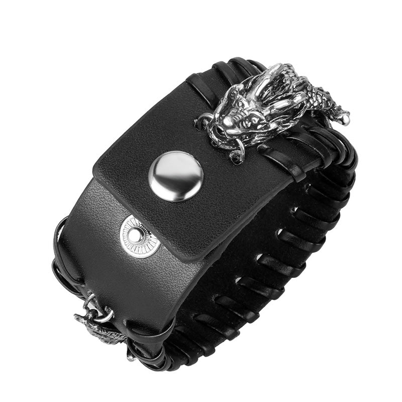 Buddha Stones Dragon Leather Protection Weave Bracelet Bracelet BS 10