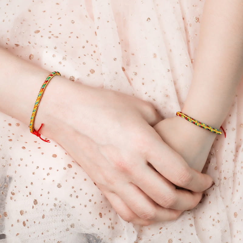 Buddha Stones 925 Sterling Silver Dragon Boat Festival Fu Character Zongzi Pattern Luck Handmade Multicolored Child Adult Bracelet Bracelet BS 4