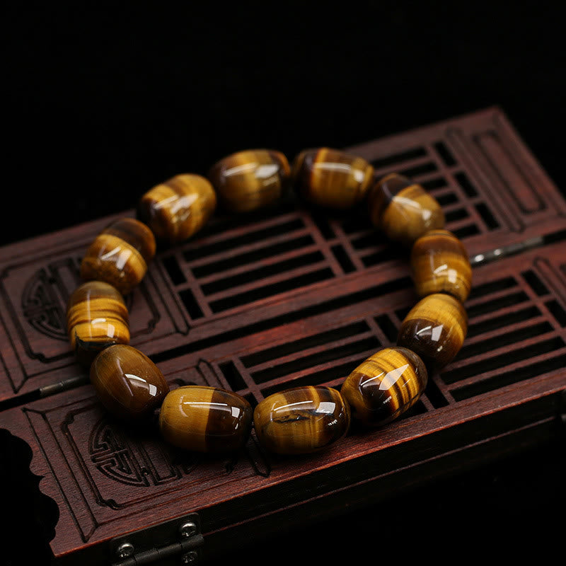 Buddha Stones Natural Tiger Eye Stone Integrity Willpower Bracelet Bracelet BS 11*16mm