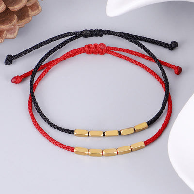 Buddha Stones Handcrafted Copper Bead Protection Braided String Bracelet Bracelet BS 7