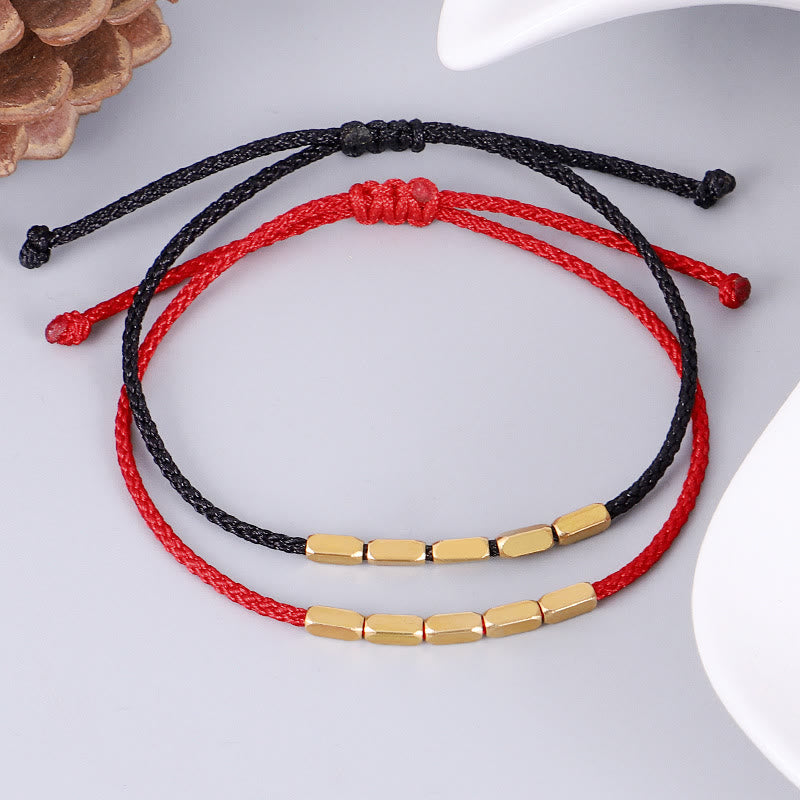 Buddha Stones Handcrafted Copper Bead Protection Braided String Bracelet Bracelet BS 7