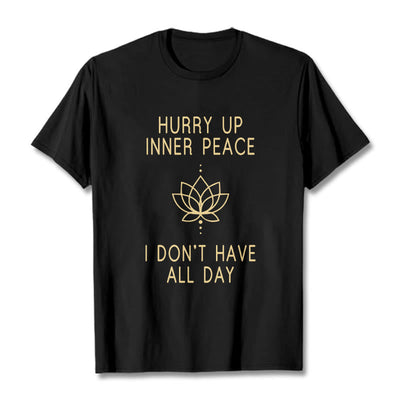Buddha Stones HURRY UP INNER PEACE Tee T-shirt T-Shirts BS Black Lotus Lines XXL