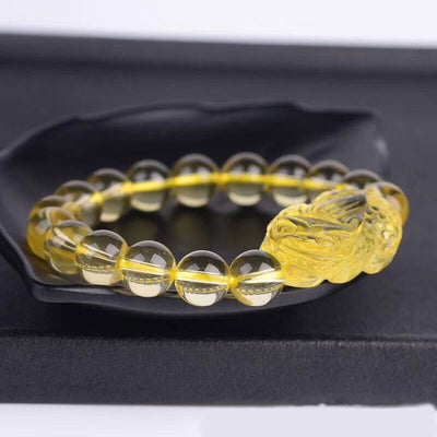 Buddha Stones Natural Citrine Pi Xiu Stretch Bracelet Bracelet BS 1