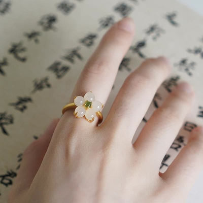 FREE Today: Release Negativity White Jade Flower Blessing Stud Earrings FREE FREE 9