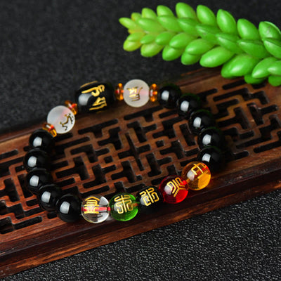 Buddha Stones Tibetan Black Onyx Luck Bracelet Bracelet BS 3